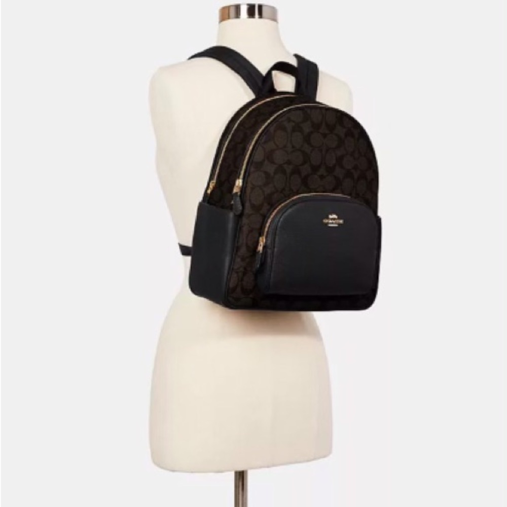 COACH Court Backpack In Signature Canvas - Picture 2 of 10